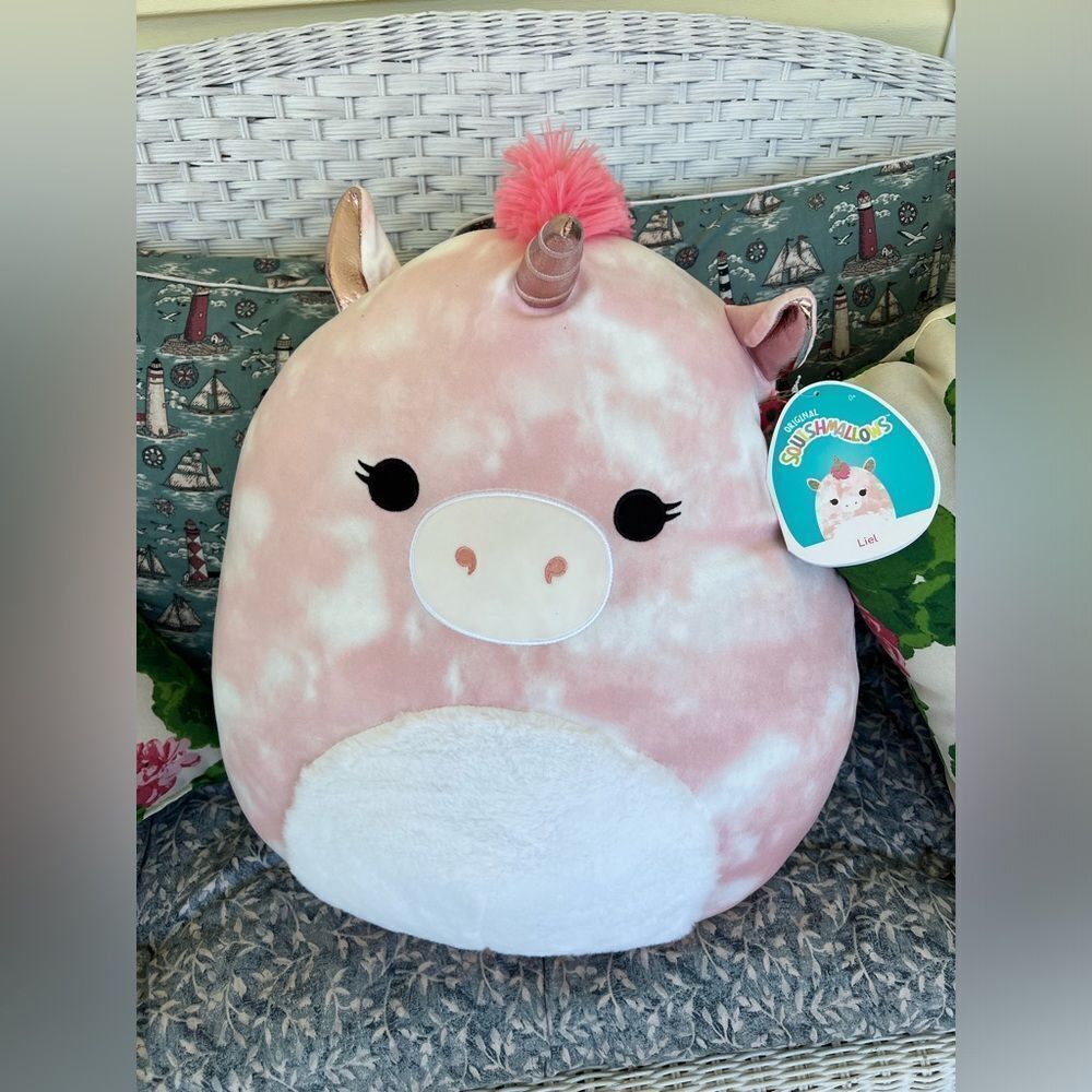 NWT Squishmallows LIEL Unicorn Pig 16” Original Tags Super Cute Pink Kellytoy